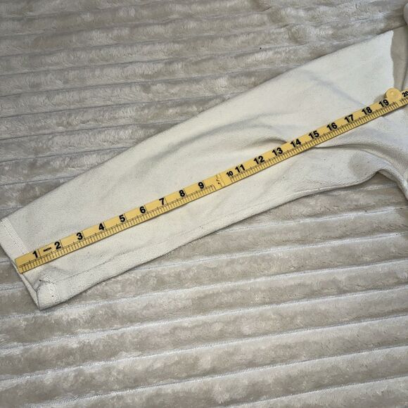 LL Bean Womens Ivory Pullover Fleece 1/4 Zip Size Large - Picture 7 of 8